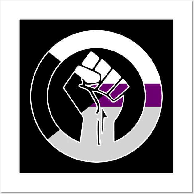 Black Lives Matter Fist Circled LGBTQ Flag Demisexual Wall Art by aaallsmiles